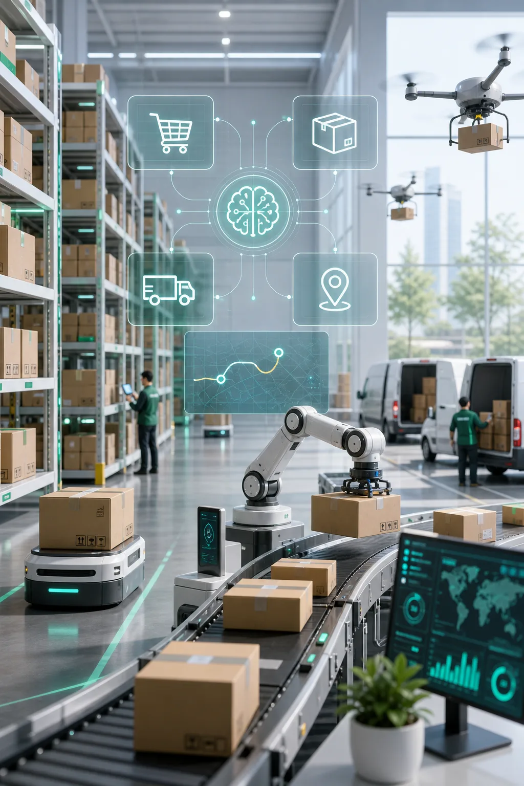 Modern e-commerce fulfillment warehouse