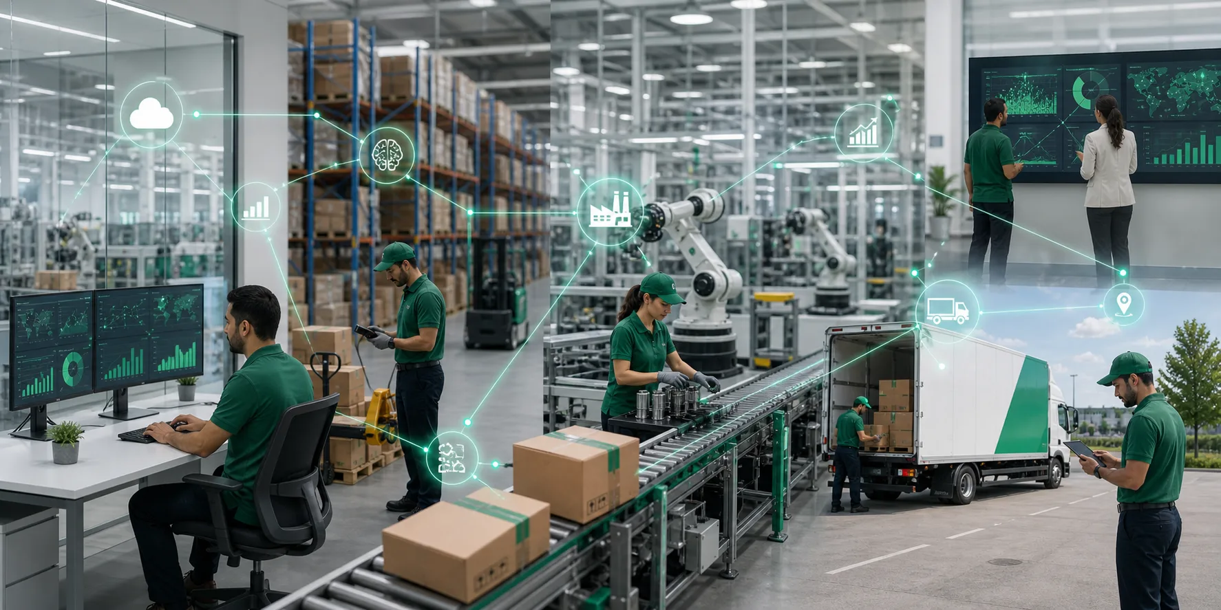 Manufacturing logistics workflow from ERP integration to optimization