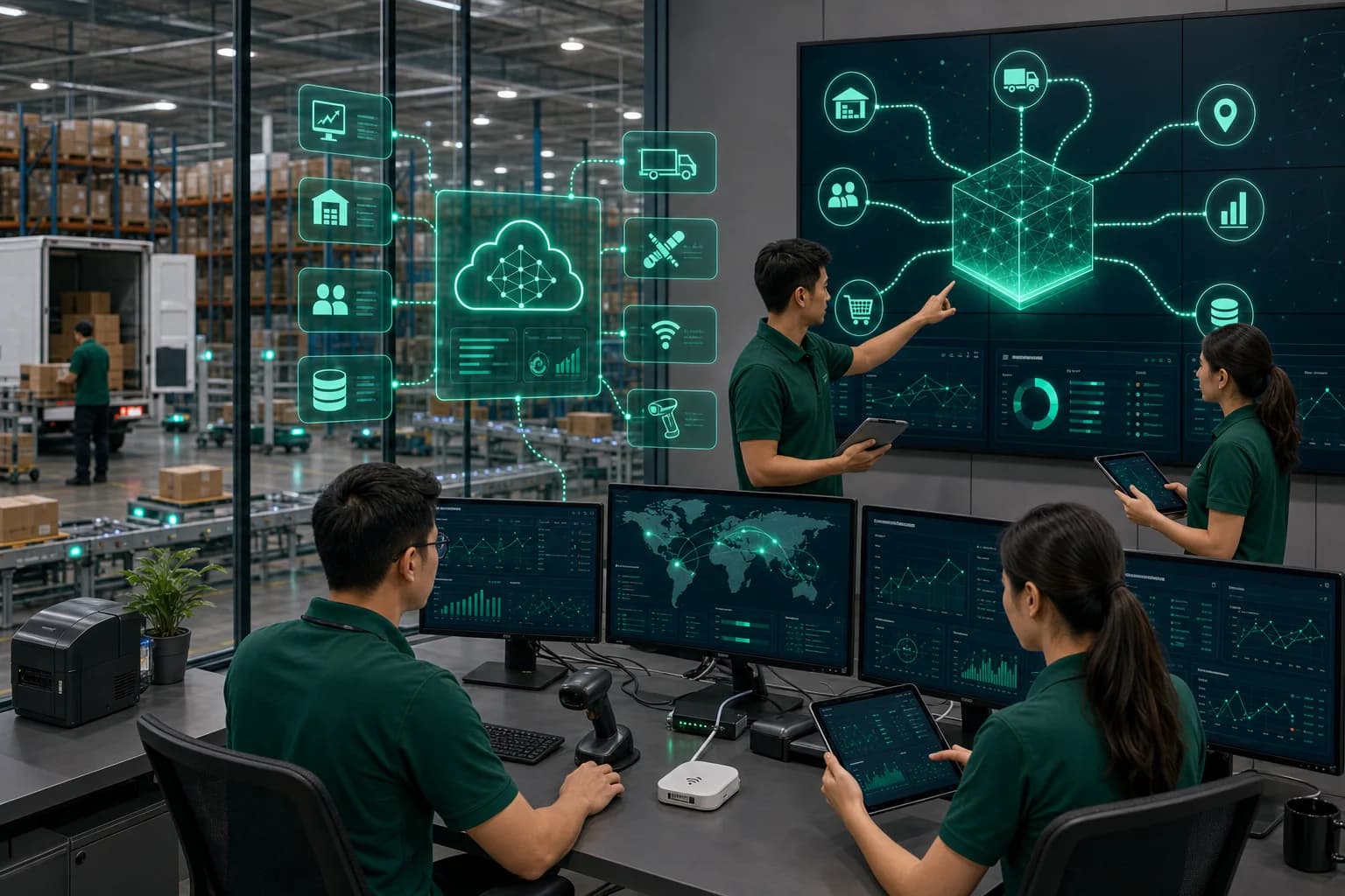 Logistics team connecting enterprise systems through Makzom integrations